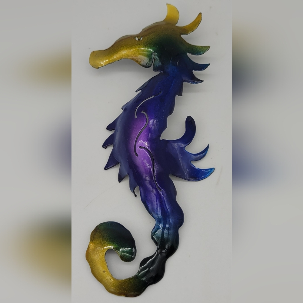 Colorful Metal Seahorse 8"  Wall Hanging  Mexico